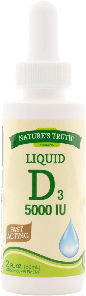 De waarheid van de natuur D3 5000 IE Fast Acting Vitamin Supplement Liquid - 2 oz, Pack of 5