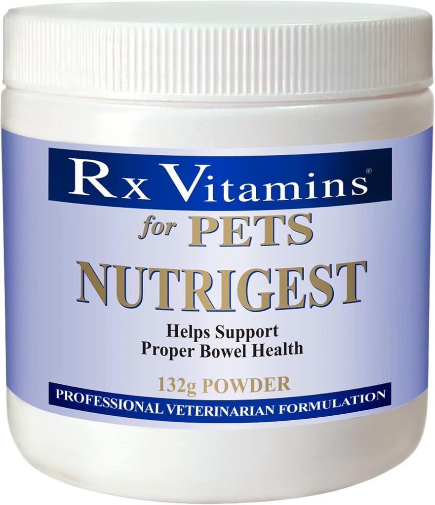 Rx Vitaminen voor huisdieren Nutrigest voor honden en katten - Helpt ondersteuning juiste Bowel & Digestieve Gezondheid - Veterinair samengesteld Probiotic - Poeder 132g