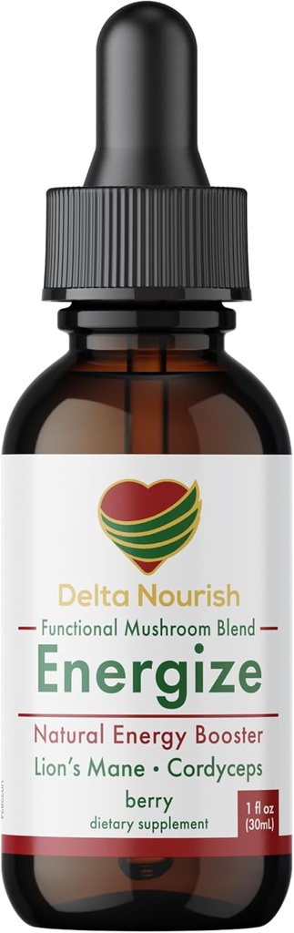 Energize Drops - Natural Energy Supplement Liquid with Mushroom, Cordyceps, Alpha GPC, L-Tyrosine & Vitamine B12 - Energy Liquid Water Maximum, Absorptie Glutenvrije - Drink Enhancer Shots for Focus