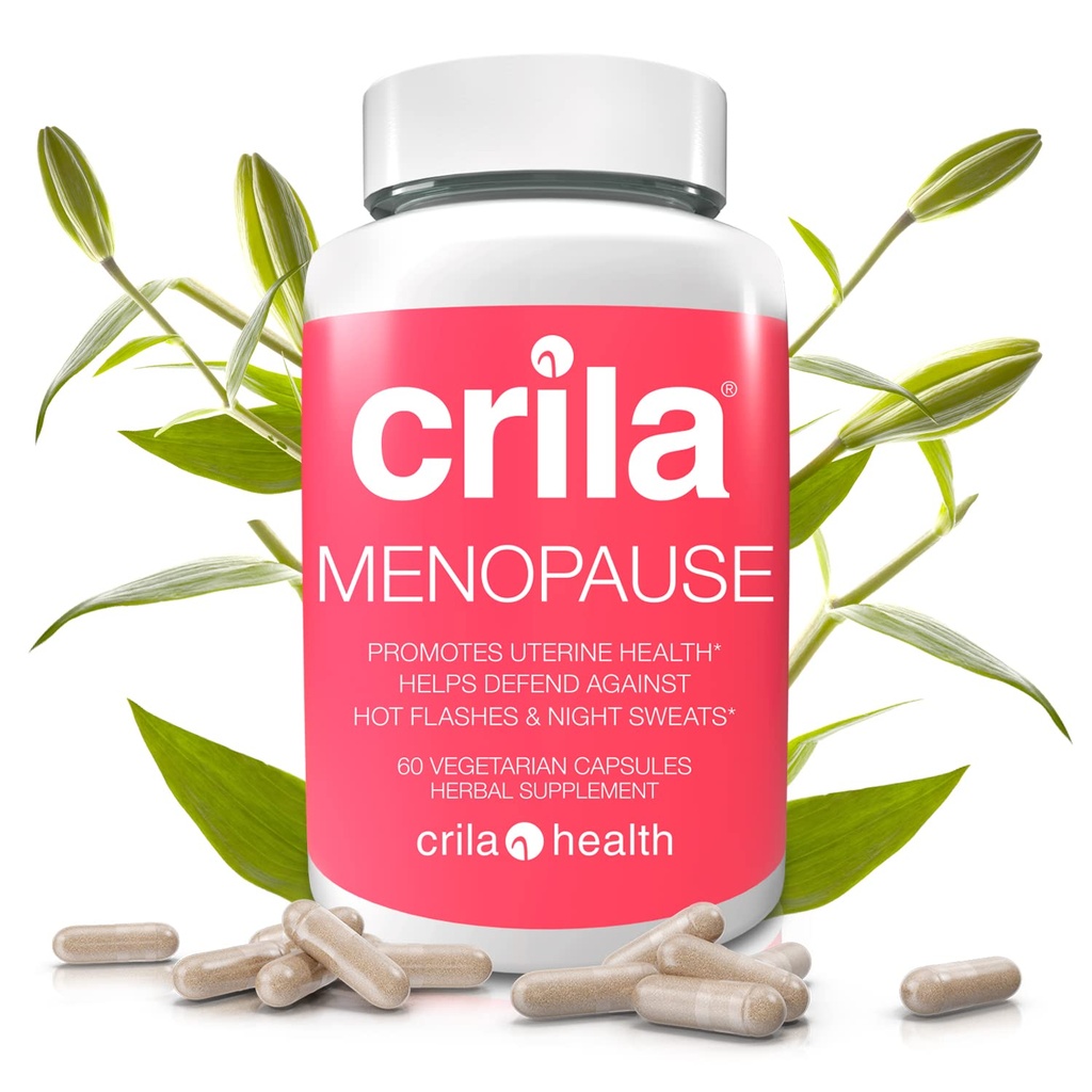 Crila Health Menopauze Supplementen voor vrouwen - 60 Ct. I Nachtkleding & Hot Flashes Menopauze Relief voor vrouwen zonder estrogeen, natuurlijke ingrediënten, verminderen Moods Swings, vermoeidheid & Bloating