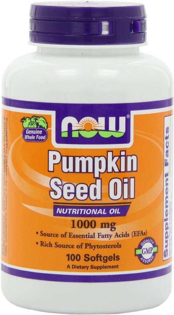 NOW Foods - Pumpkin Oil 1000 mg. - 100 Softgels (multi-pack)