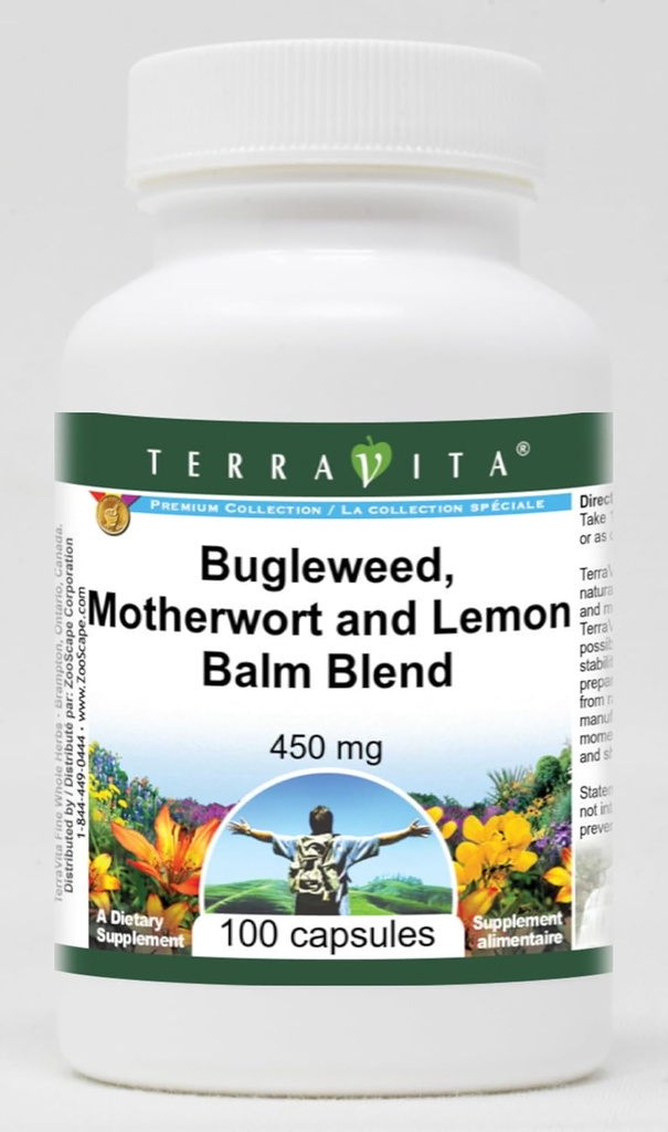 Support de la thyroïde - Bâton d'herbe, de noyer et de citron - 450 mg (100 capsules, ZIN: 511178) - 2 boîtes