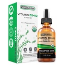 SBR Nutrition MAX Absorption, vitamine D3 + K2 (MK-7) gouttes liquides avec huile MCT, goût de menthe poivrée, aide à soutenir les os forts et le cœur en santé
