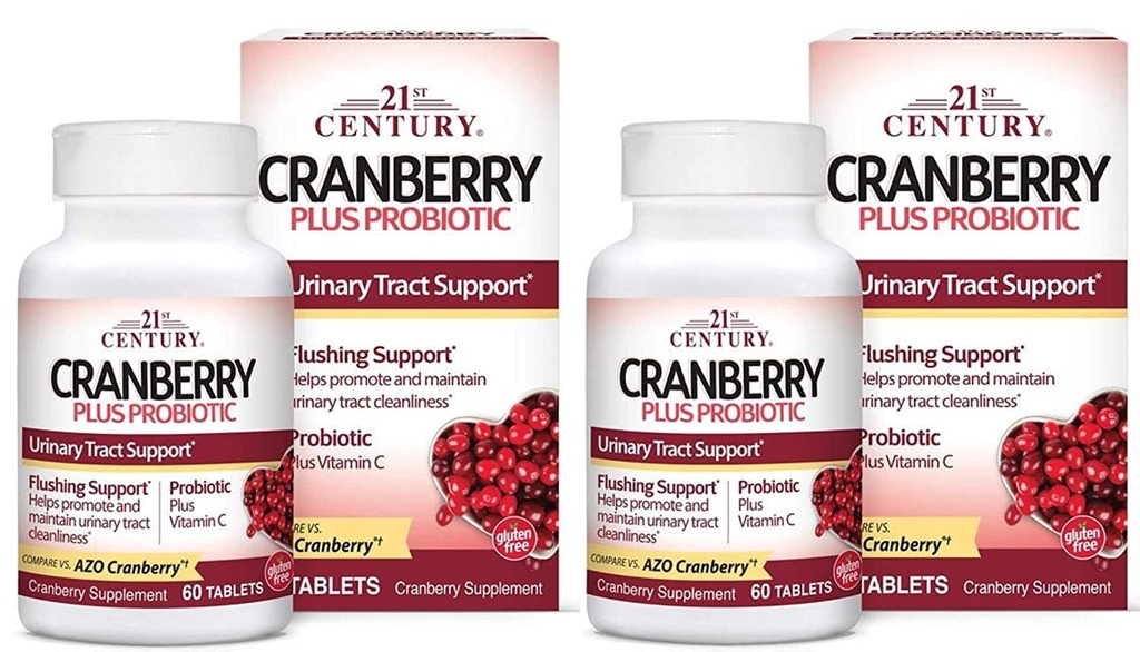 21e eeuw Cranberry Plus Probiotic Tablets,2 Tellen