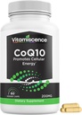 CoQ10, One Pack, 200mg, 60 Capsules Telling. Promoot Cellular Energy, Antioxidant, Co q10 Supplementen, voor mannen en vrouwen.