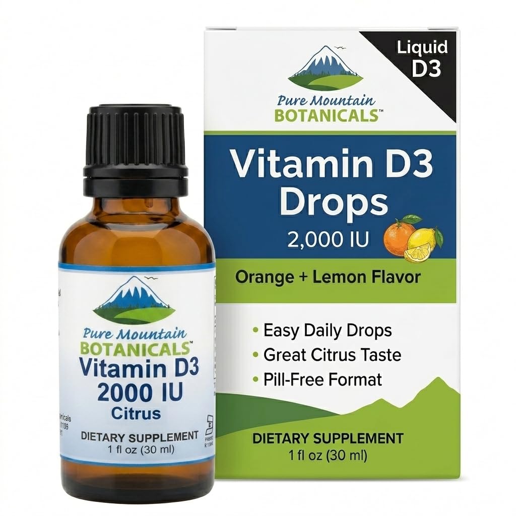 Pure Mountain Botanicals Flavored Vitamin D Drops 