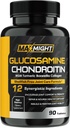 Glucosamine Chondroitin MSM Turmeric, Boswellia, 12-in-1, Joint Comfort, Mobility, Smeermiddel & Strength for Men Women & Senior, 90 Tab, No Shellfish