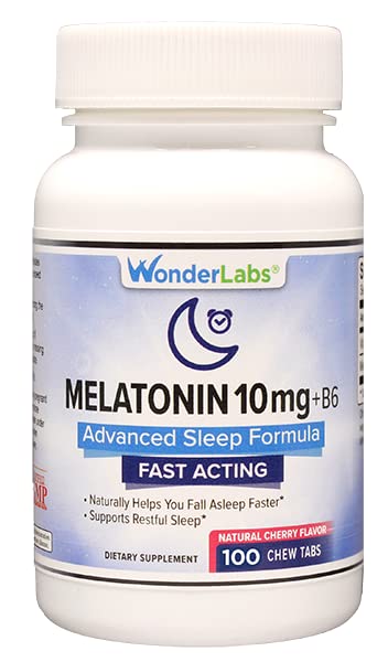 Wonder Laboratories Chewable Melatonine 10mg + B6 Fast Solution helpt u om sneller te slapen, blijf langer slapen