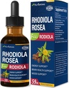 Rhodiola Rosea (Rodiola) Extract Drops, Natural Adaptogen Supplement/W Ashwagandha, Ginseng, Holy Basil, & Echinacea for Energy, Brain Health, Immunty & Mood Support.