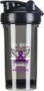 Mijn held is nu mijn Angel Pancreatric Cancer 18 Ounce Shaker Bottle Drink Mixer Leak-proof Pre Workout Proteïne Shakes Maaltijd Vervanging Shakes Flessen 500ML/18 Oz Black