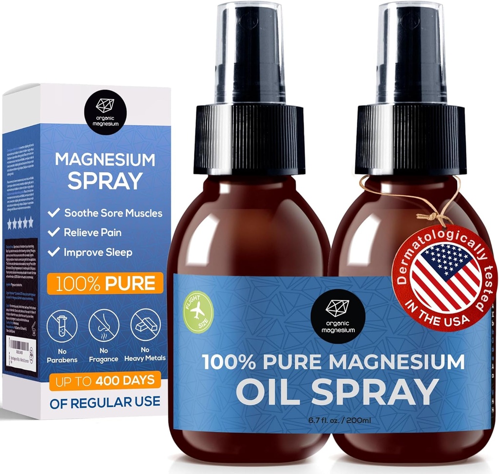 Magnesium Spray Oil - 100% Pure Topical Magnesium Chlore for Leg Cramps from Ancient Zechstein Seabed 