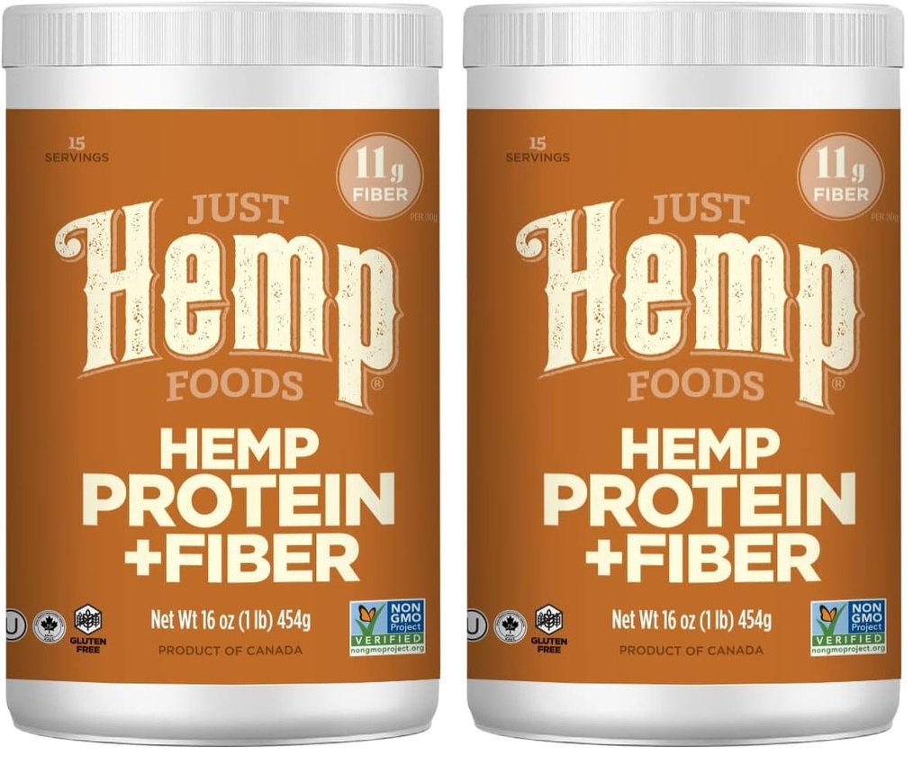 Gewoon Hennep Foods Hennep Proteïne Poeder Plus Vezel, niet-GMO Geverifieerd met 11 g eiwit & 11 g vezel per portie, 16 oz - verpakking mei Vary (verpakking van 2)