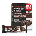 MUSASHI Protein Crisp Bar, 20g Proteïne, 4g Totaal Suikers, Chocolade Brownie, Post Workout en Snack On The Go, 12 Pack van 2.1oz (60g) Bars