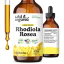 Wild & Organic Rhodiola Rosea Tinctuur - Rhodiola Rosea Supplement for Mood Support - Relaxing Root Extract Liquid Drops - Vegan, Sugar & Alcohol-Free - 4 fl oz