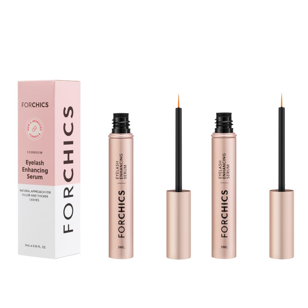 ForLash by ForChics: 2 Pack Ultimate Eyelash Hormone-Free Growth Serum for Enhanced Fuller, Thicker, Langere Wassen - Hergroei Booster, Biologische Formule, Vegan & Cruelty-Free