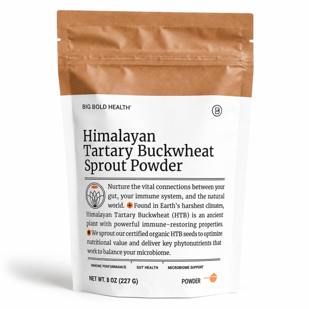 BIG BOLD GEZONDHEID Himalaya Tartary Boekweit Spruitpoeder - Immune Ondersteuning Superfood met 200x Meer Polyfenolen, Prebiotische Fiber, Non-GMO, Glutenvrije, Grain-Free, Vegetarisch, 30 porties