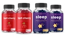 NutraChamps Tart Cherry (2 Pack) & Slaap Gummies (2 Pack) Bundlle voor slaap &amp; spier ondersteuning