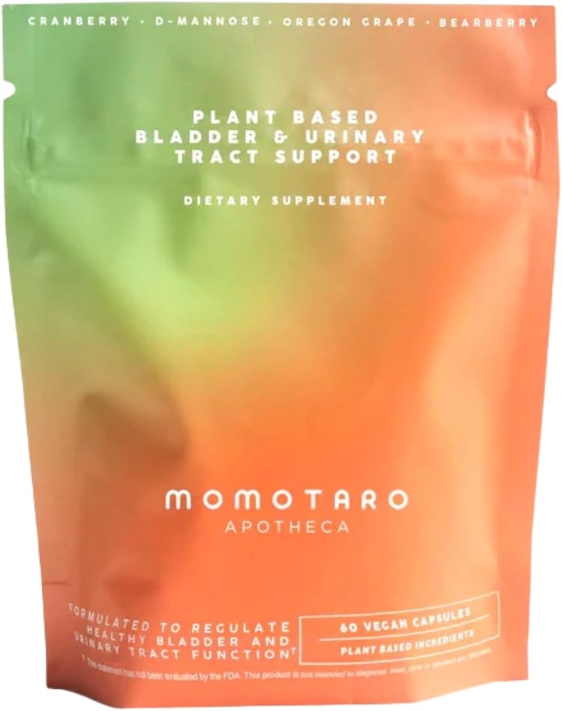 MOMOTARO APOTHECA Urinaire Gezondheid Supplement, Natuurlijke Vaginale & Bladder Gezondheid, Urinaire Tract Supplementen - Cranberry, D Mannose, Veganist - Natuurlijke ondersteuning voor Vaginale Gezondheid, pH Balance 60 Capsules