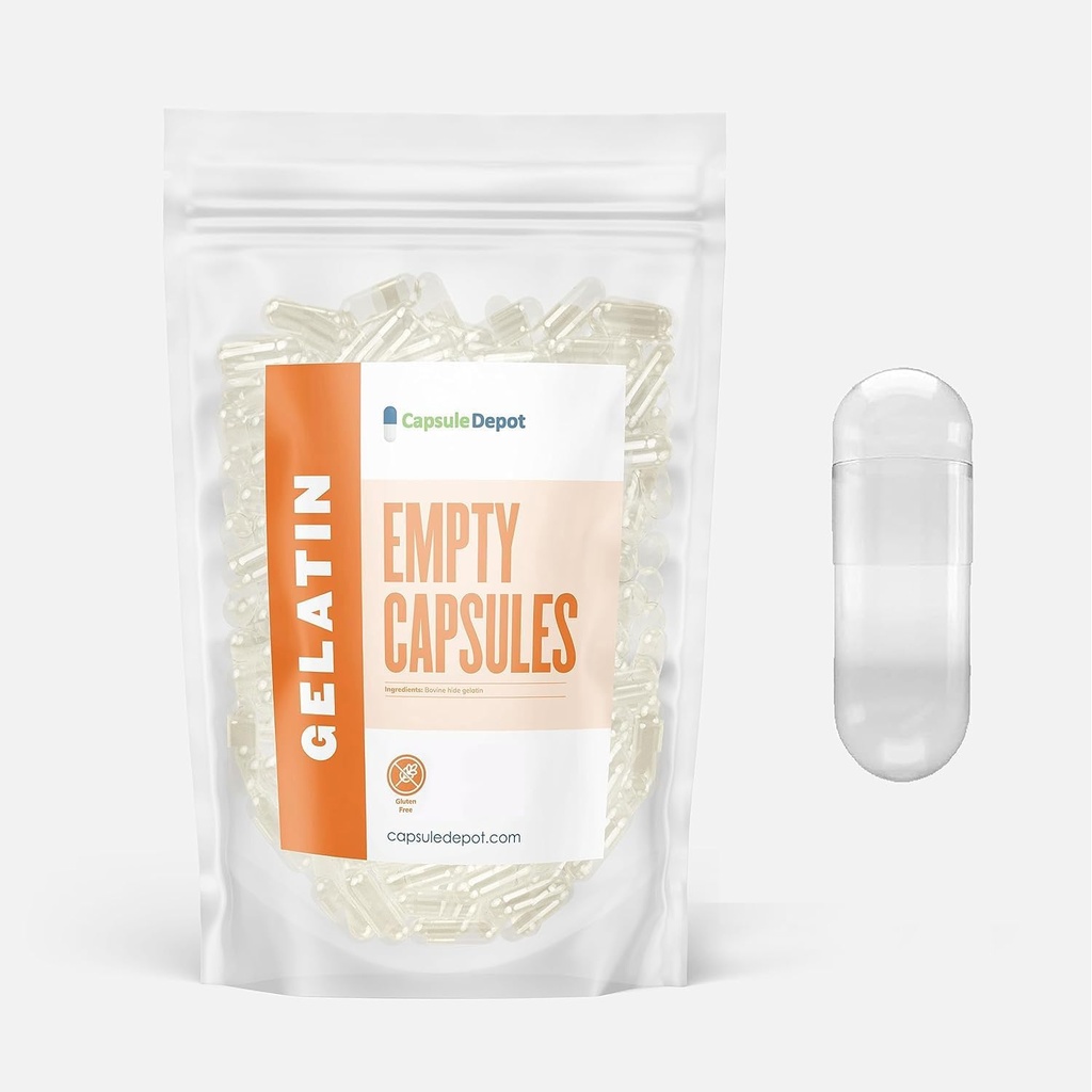 Taille 00 Capsules de gélatine vides- Dépôt de gélules - 100 Compte