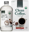 Natural Force Organic Ground Clean Coffee + Organic MCT Oliebundel 100% Pure Kokosnoot MCTs & Mold & Mycotoxine Free Coffee 