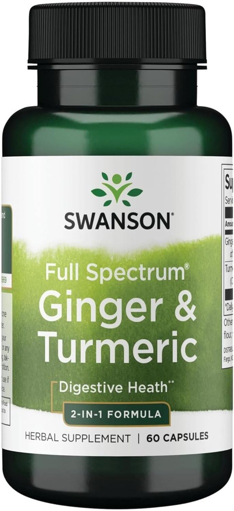 Swanson Full Spectrum Ginger & Turmeric 60 Capsules