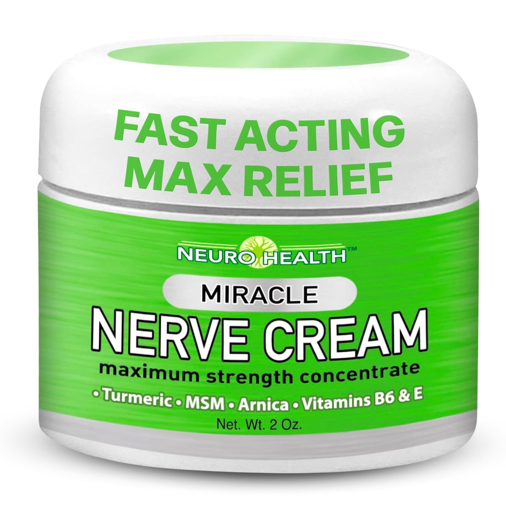 Miracle Nerve Cream - Maximale sterkte - Kurkuma en Arnica Blend voor Neuropathie Discomfort Relief - Soothing Foot & Hand Formula met MSM, B6, E - Made in USA