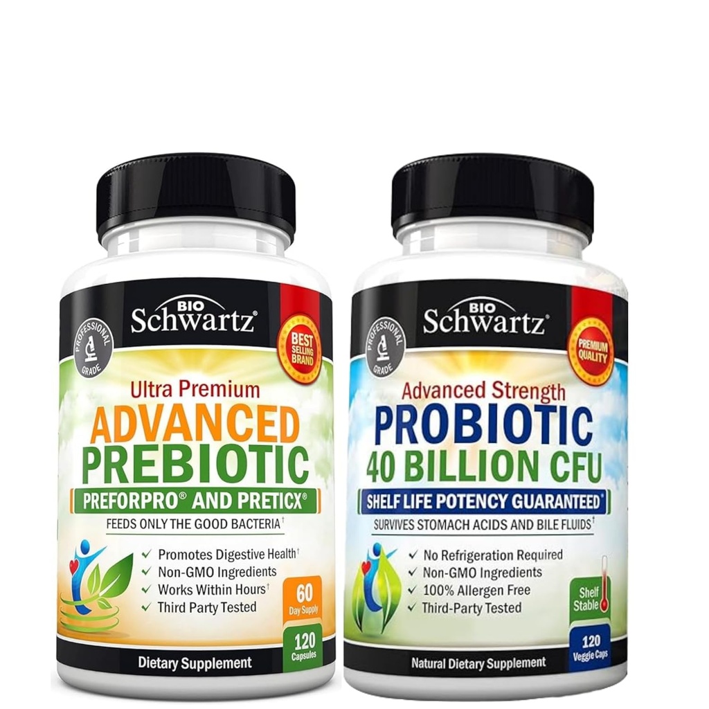 Geavanceerde Prebiotic Gut Health Supplement (2 maanden Supply) Plus 40 miljard CFU Daily Probiotic Supplement (2 maanden Supply)