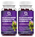 Glucosamine Chondroitin Gummies - 2-pack, Extra Strength 1500mg Glucosamine met MSM & Vlierbes, Flexibiliteitsondersteuning, Beste Cartilage & Immune Support Supplement voor mannen en vrouwen - 120 telling