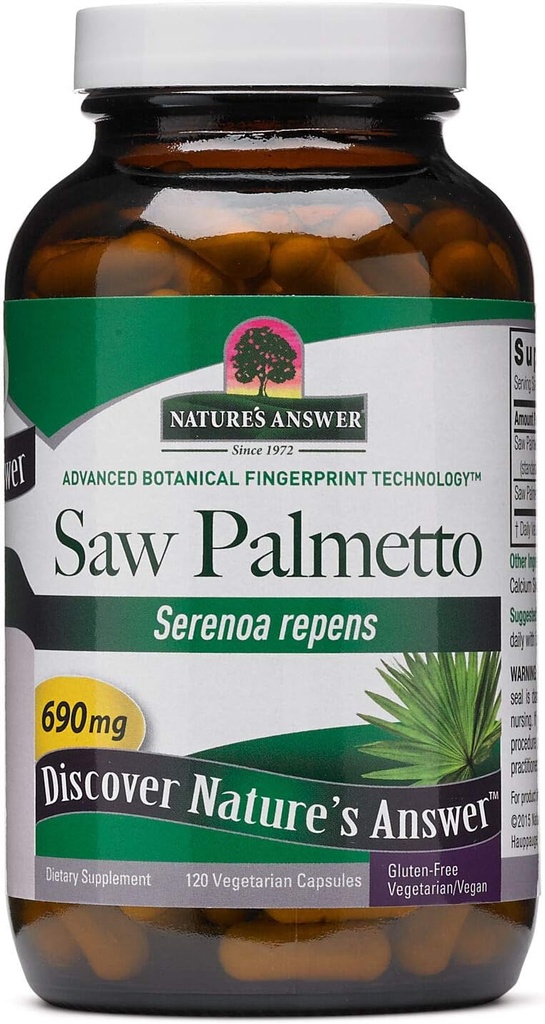 Nature's Answer Saw Palmetto Prostate 690mg 120-Capsules Supplement 
