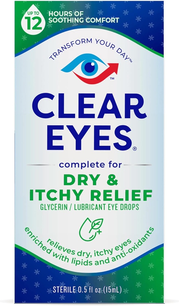 Heldere ogen Droog en jeukend oog Oogdruppels, 0,5 Fl Oz