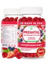 Lunakai USA Made Prenatale Vitaminen met ijzer en foliumzuur - Delicious Zwangerschap Multivitamine Gummies voor vrouwen, 60 Tellen