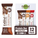 Verleng suikervrije proteïnerepen, perfecte diabetische snacks, hoog eiwit en vezels, hongerbestrijding en vaste energie, lage carb, Keto vriendelijk (12 telling, variety Pack)