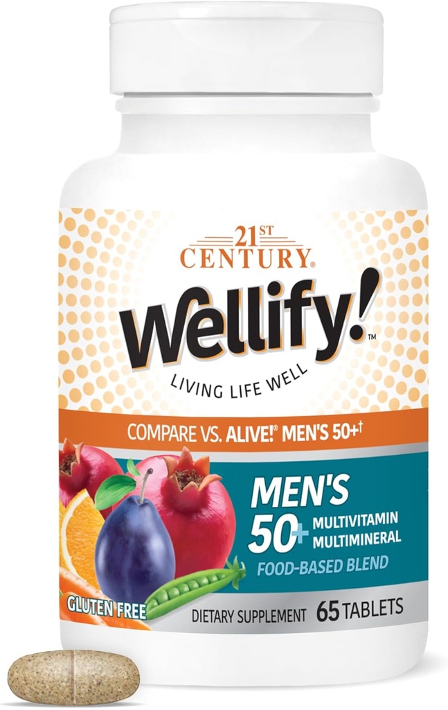 21e eeuw Wellify mannen 50+ Multivitaminen met mineralen, 65Count