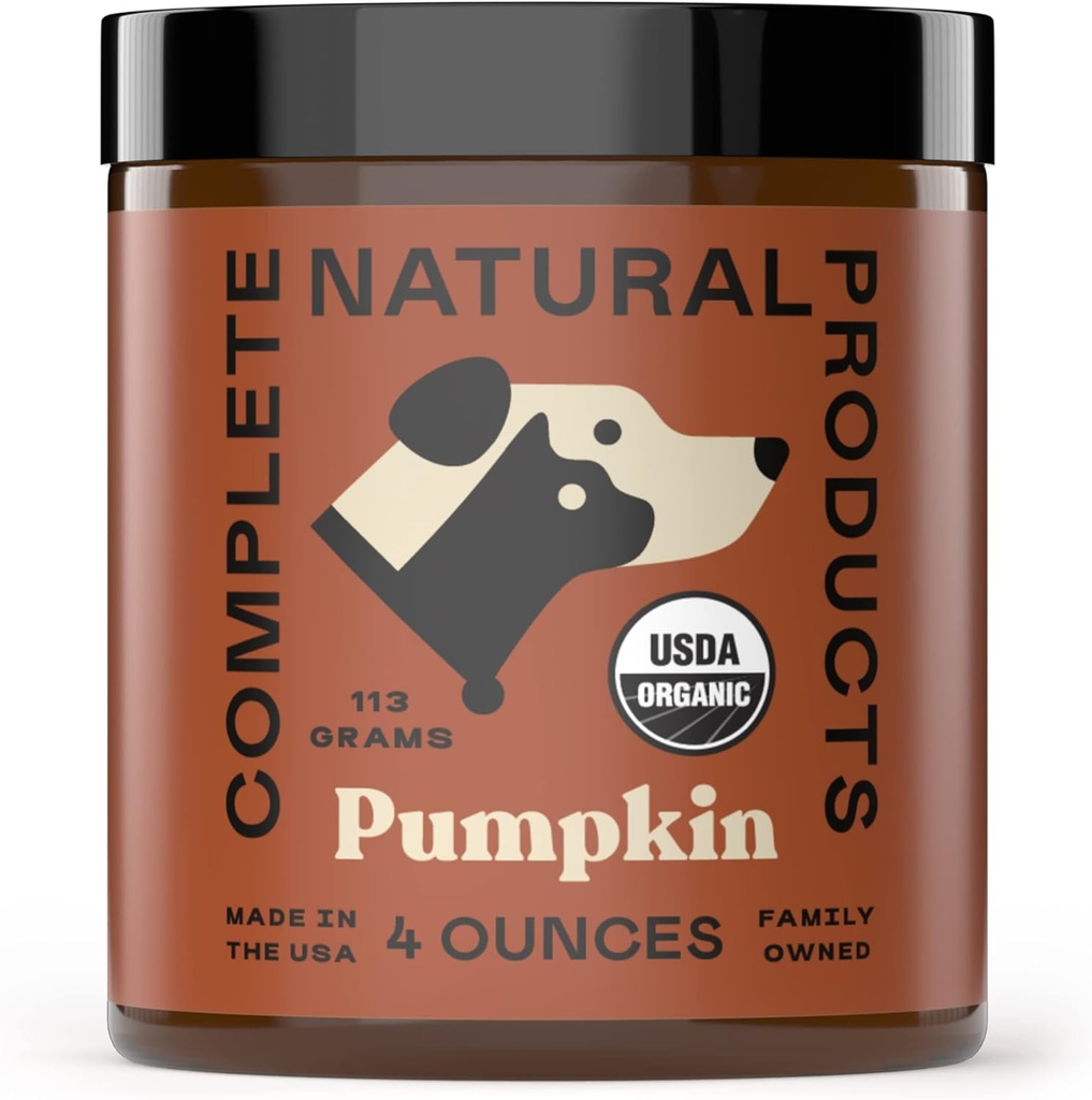 Complete Natural Products Biologische Pompoenpoeder voor Huisdieren - 4oz - Pure Biologische Pompoenpoeder