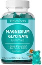Glycinat de magnésium Gommies 500mg, sans sucre pour les adultes et les enfants, Meilleurs Gommies de magnésium pour le sommeil, le stress et le soulagement musculaire et la santé nerveuse, Pas de mélatonine, sans gluten, sans OGM, végétalien, pectine, 60