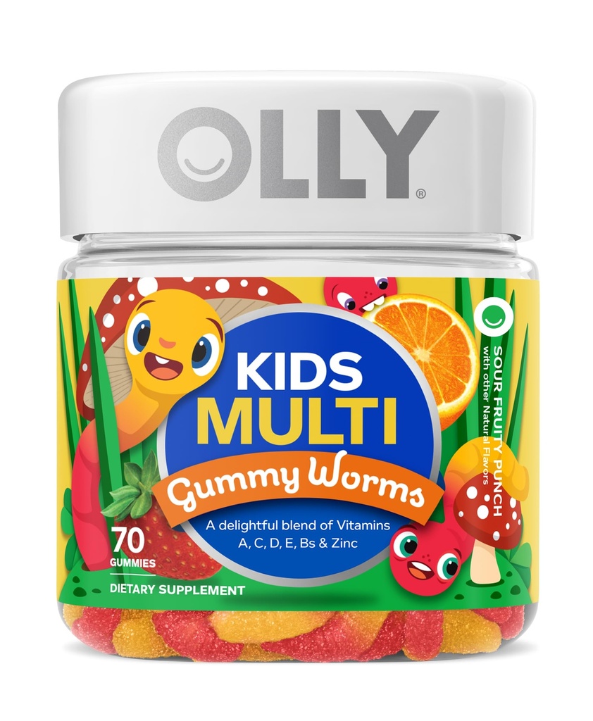 OLLY Kinderen Slapen & Multivitamine Gummy, Melatonine & Vitaminen A-E, Bs, Zink, 50 Telling Slaap en 70 Telling Multivitamine