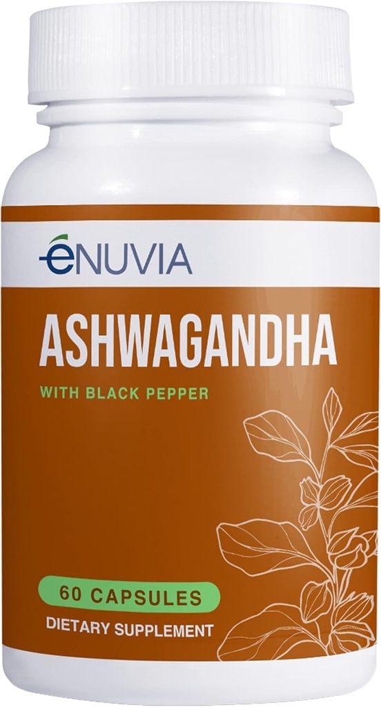 Ashwagandha supplement - Natuurlijke verlichting en uithoudingsvermogen Ondersteuning om te helpen Ease Spanning 60 Capsules Pure Root met Black Pepper Extract voor Enhanced Absorptie Vegan, Made in the USA