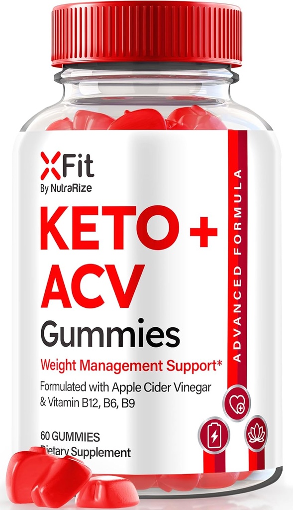 NutraRize Xfit Keto Gummies voor gewichtsverlies, Officiële X Fit Keto+ACV Gummies, All-Natural Apple Cider Vinegar 1000MG, Premium Gummy voor gezondheid en fitness, Gomitas Review (60 Gummies)