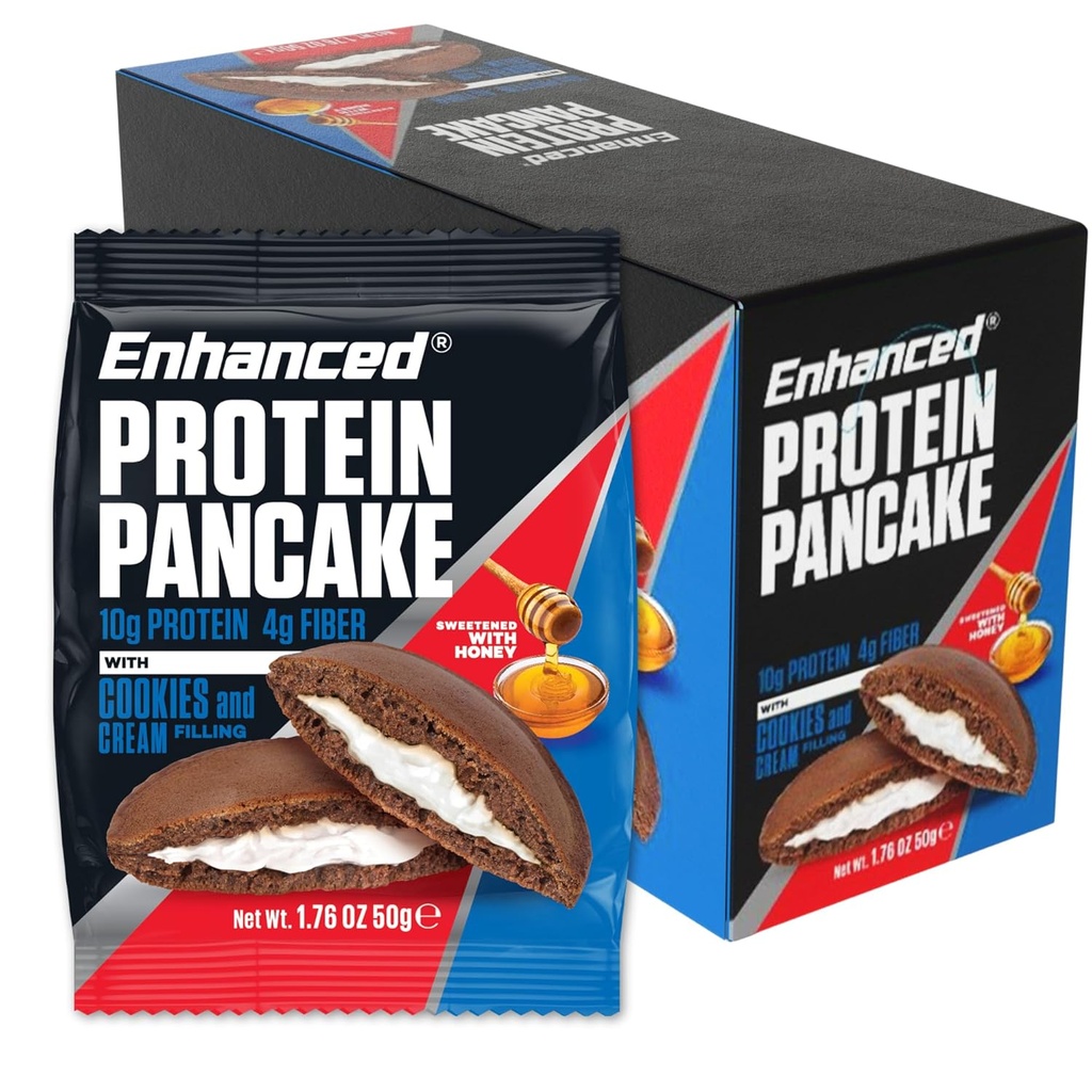 Verbeterde Labs eiwit pannenkoeken te gaan - Cookies & Cream (verpakking van 10) - Low Carb, Low Sugar, Low Calorie, High Protein, Keto-Friendly - Klaar om te eten snack