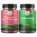 Bundel van extra kracht Zag Palmetto voor vrouwen en Pure Selenium schildklier ondersteuning supplement - DHT-blokker Verdikend haar vitaminen voor haar verlies - antioxidant supplement en natuurlijke Immune Booster
