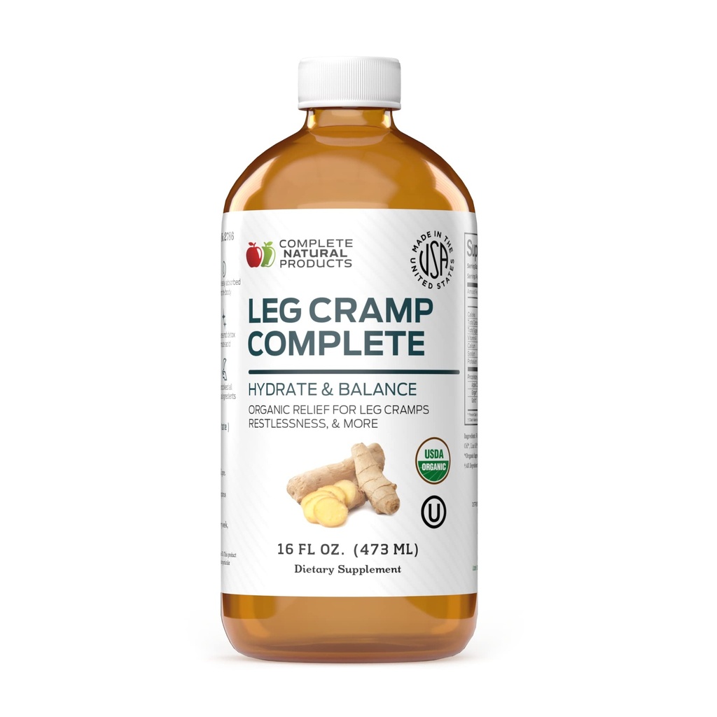 Crampe de jambe complète 16 oz - Muscle biologique naturel d'Amish, pied et jambe Crampe Relief, vitamine et supplément