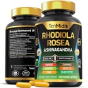 Rhodiola Rosea Supplement - 8in1 Formula - Combineer met Ashwagandha, Turmeric, Berberine, Maca, kamille, groene thee en zwarte peper - Nutrient Rich - 150 Vegan Capsules