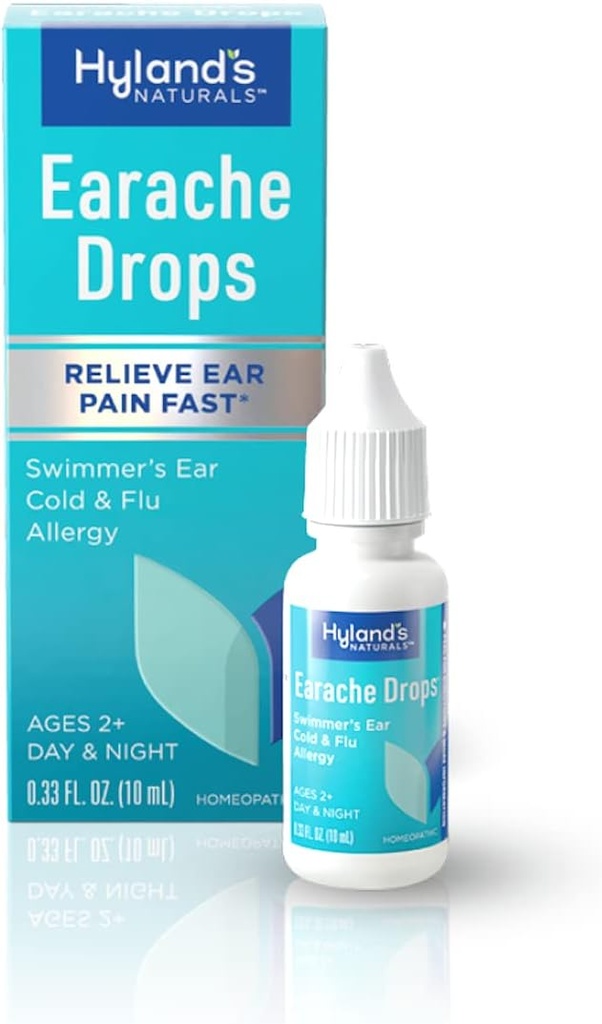 Hyland's Earache gouttes, soulagement naturel du froid et de la grippe, blanc, 0,33 Fl Oz
