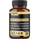 Ashwagandha Extract Capsules 7 Kruideningrediënten 8050 mg - Blended Fenegriek, Maca, Kurkuma, Rhodiola, Ginger & Black Pepper - Sleep, Spirit, Immune & Energy Support - 5-maands levering