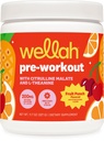 Mélange pré-entraînement Wellah (fruit punch aromatisé, 30 portions) - avec le malate de Citrulline et L-Theanine, 200mg de caféine naturelle et 1000mg de bêta-alanine