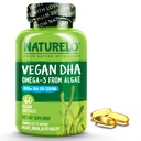 NATURELO Vegan DHA - Omega 3 Oil from Algene - Supplement for Brain, Heart, Joint, Eye Health - Biedt essentiële vetzuren voor vrouwen, mannen en kinderen - Complements Prenatale vitamines - 60 Softgels