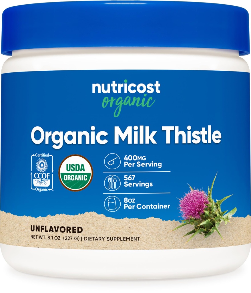 Nutricost Biologische Melkdistel (Silybum Marianum) 8 oz per Container (Unflavored) - Non-GMO, Glutenvrije