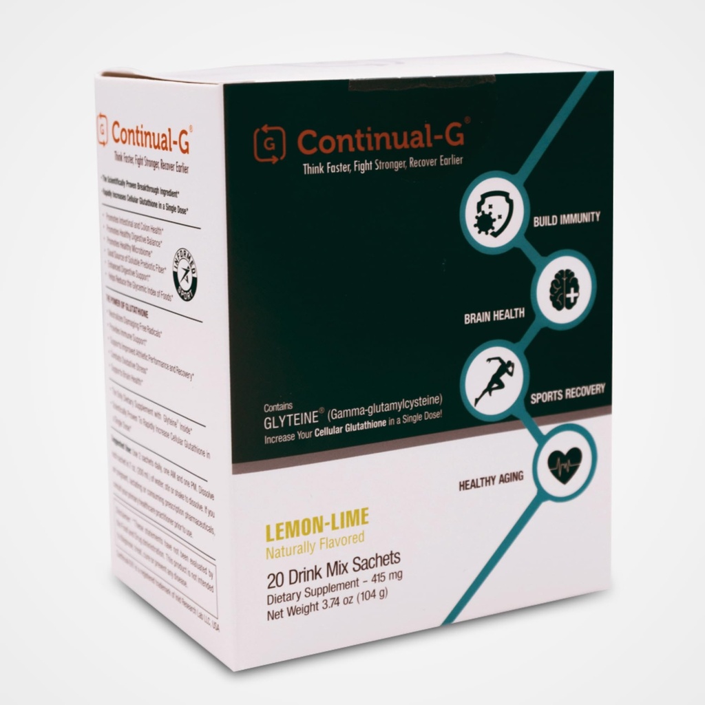 CONTINUAL - G Poudre - Précurseur de glutathion cellulaire prouvé cliniquement Bénéfice de Glytéine et Sunfiber