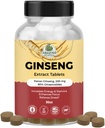 Amazing Botanicals Panax Ginseng Comprimés d'extrait - 200mg Ginsénosides à haute capacité 80% pour l'énergie et la relaxation - Supplément naturel à base de plantes pour booster cognitif - 30 comprimés