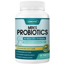 ZEBORA Probiotiques pour les hommes et les prébiotiques pour la santé digestive, 90 comprimés, 60 milliards d'UFC pour la santé immunitaire et la santé des intestins, 10 souches, probiotiques hypoallergéniques, plateau stable, sans gluten et sans soja